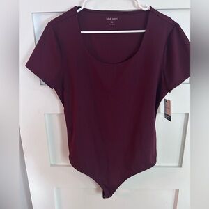 Nine West Deep Burgundy Bodysuit